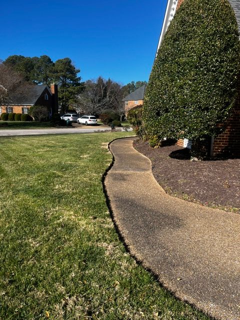 Manicured striped lawn